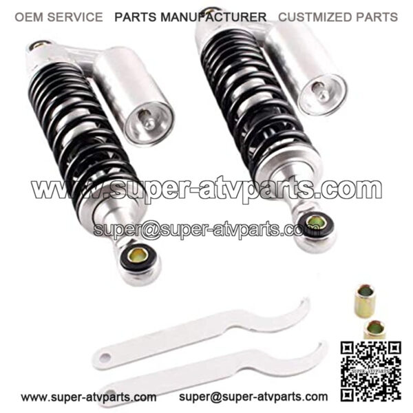 Pnndee Pair 320mm Universal Motorcycle Rear Air Shock Absorbers for ATV Go Kart Quad Dirt Sport Bikes (black&bright)