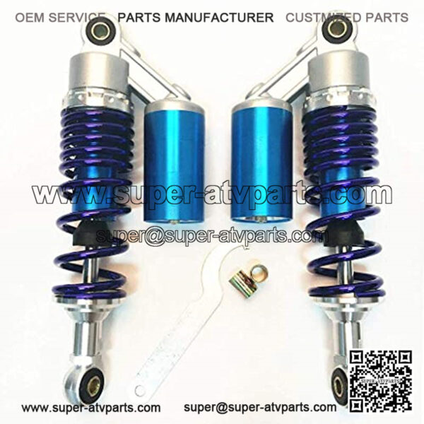 340mm Motorcycle Air Shock Absorbers Universal Fit for Honda Suzuki Kawasaki ATV Go Kart Quad Dirt Sport Bike (Blue)