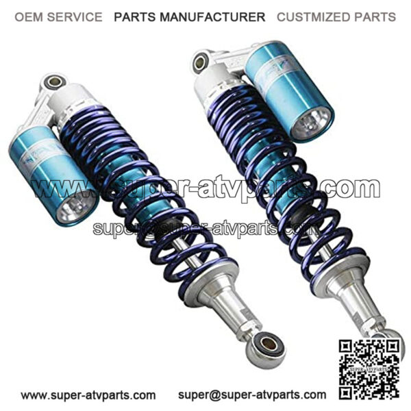 Pair Adjustable 340mm Motorcycle Air Shock Absorbers Rear Nitrogen Suspension Universal Fit ATV Go Kart Quad Dirt Sport Bikes (Blue)