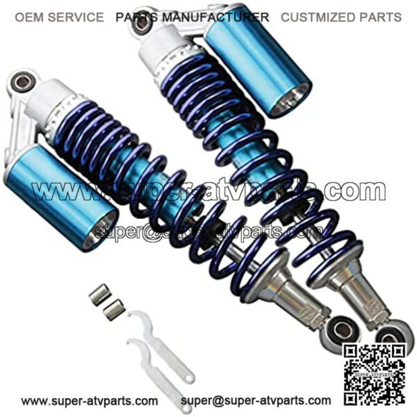 Pnndee Pair 340mm Universal Motorcycle Rear Air Shock Absorbers for all ATV Go Kart Quad Dirt Sport Bikes (blue&silver) - Image 3