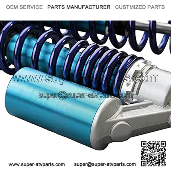 Pnndee Pair 340mm Universal Motorcycle Rear Air Shock Absorbers for all ATV Go Kart Quad Dirt Sport Bikes (blue&silver) - Image 4