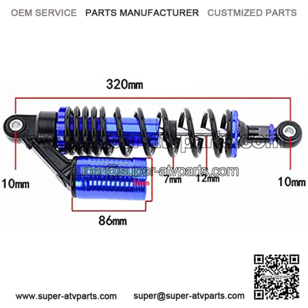 340 mm Universal Motorcycle Air Shock Absorber Rear Suspension Adjustable Air Shock Absorber,for Honda Yamaha Kawasaki Suzuki ATV Go Kart Quad Dirt Sport Bikes A Pairs(Blue) - Image 2
