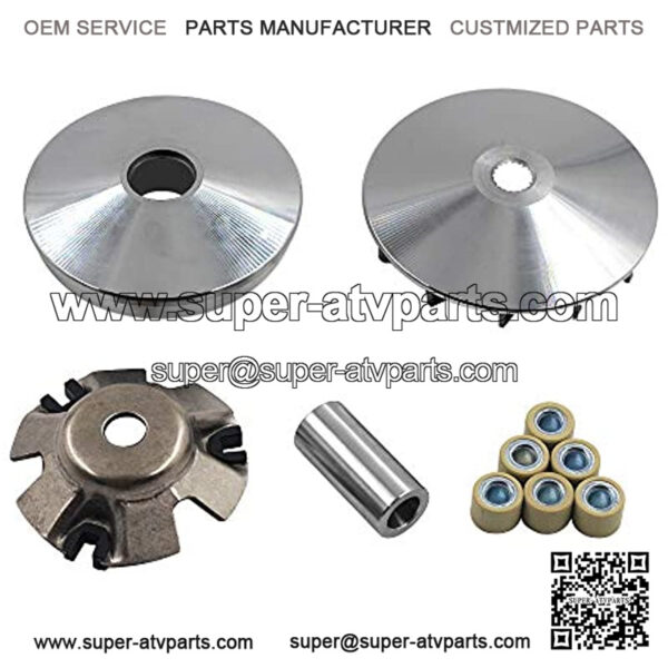 Complete Variator Kits for Gy6 125cc/150cc 152QMI/157QMJ Engine, Drive Wheel Assy Performance 14 Gram Rollers CVT Front Clutch for Scooter Atv and Gokart (GY6 125/150) - Image 2