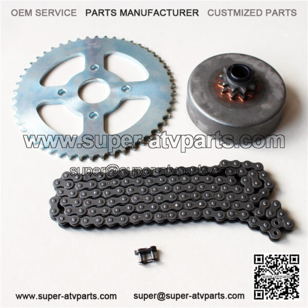 6 Tooth Clutch Drum Gear Box 68 Tooth Rear Chain Sprocket 25H Chain (136 Links) For 2 Stroke 47cc 49cc Minimoto Pocket Bike 4 Wheeler Quad ATV - Image 2