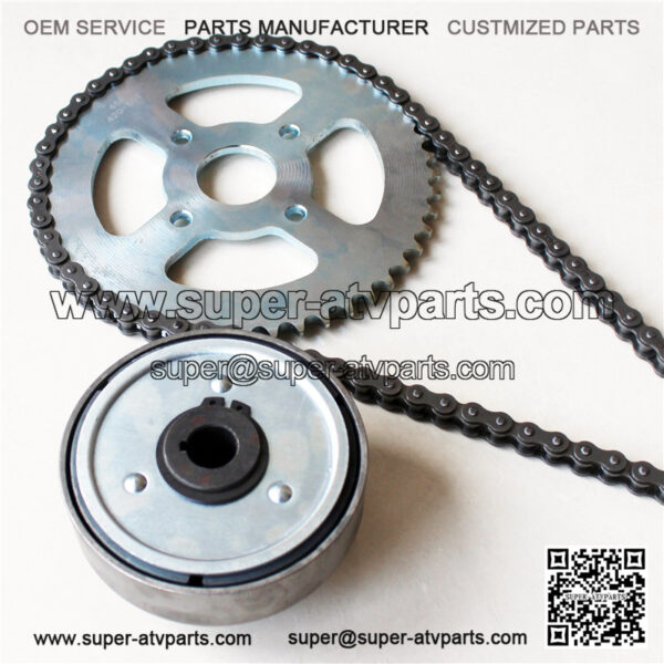6 Tooth Clutch Drum Gear Box 68 Tooth Rear Chain Sprocket 25H Chain (136 Links) For 2 Stroke 47cc 49cc Minimoto Pocket Bike 4 Wheeler Quad ATV - Image 3