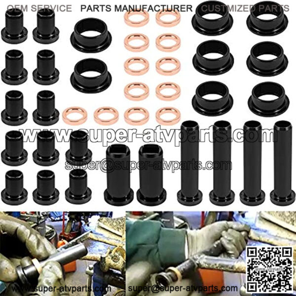 Rear Suspension Lower Control Arm Bushing 26 pcs & 12pcs Spacers Kits ABS Fit for Polaris ATV Sportsman 500 RSE 400 4x4 700
