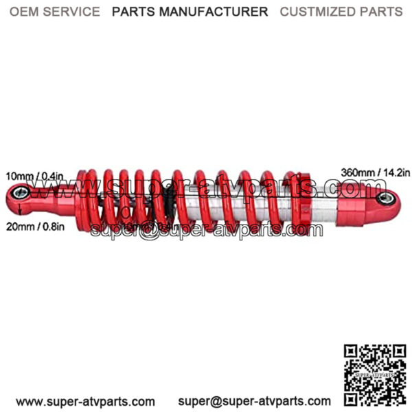 360mm Shock Absorber, 14.2inch Rear Suspension Shock Absorber Steel Alloy Damper Replacement, Adjustable Damping - Image 2