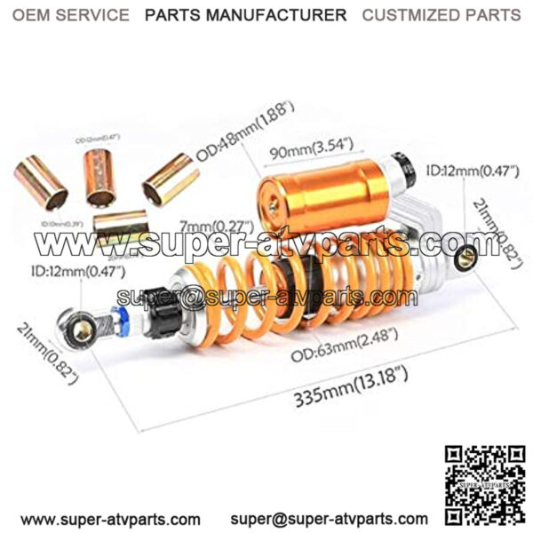 Pair Universal 335mm 600LBS Motorcycle Air Shock Absorbers Rear Suspension Fit for ATV Scooter Dirt Pit Street Bike Shock Absorbers - Image 3