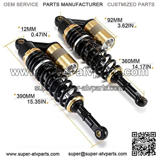 360mm Motorcycle Rear Air Shock Absorbers Suspension Dirt Bike Motor ATV Quad - Image 2