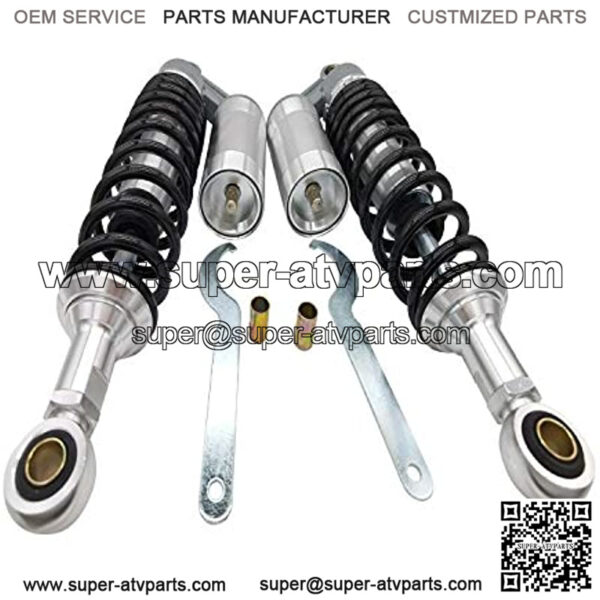 340mm Motorcycle Air Shocks Absorber Fit for Honda Yamaha Kawasaki ATV Go Kart Quad Dirt Sport Bikes(Silver/Black,1 Pair)