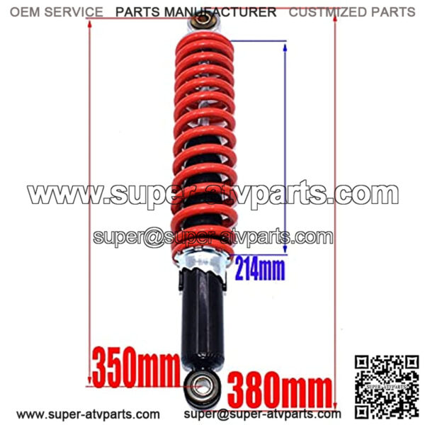350mm/13. 8in Rear Shock Absorber Universal Fit for Dune Buggy Quad Dirt Bike ATV Aluminium Alloy Shock Spring Suspension Red