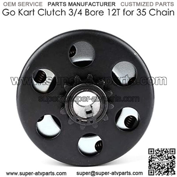 Go Kart Clutch 3/4 Bore 12T for #35 Chain, Predator 212 Engine Centrifugal Clutch, Up to 6.5 HP, Perfect for Go Kart, Mini Bike and Fun Kart Engine - Image 2