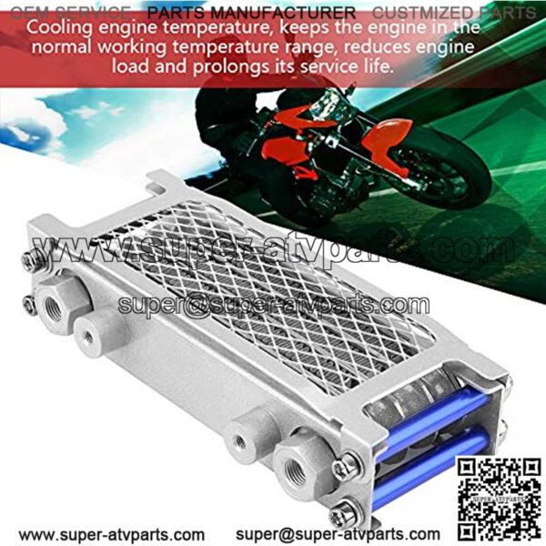 65ml Aluminum Motorcycle Engine OiRadiator Kit Oil Cooling System with Mounting Accessories for Suzuki 125CC 150CC 200CC Silver Color - Image 2