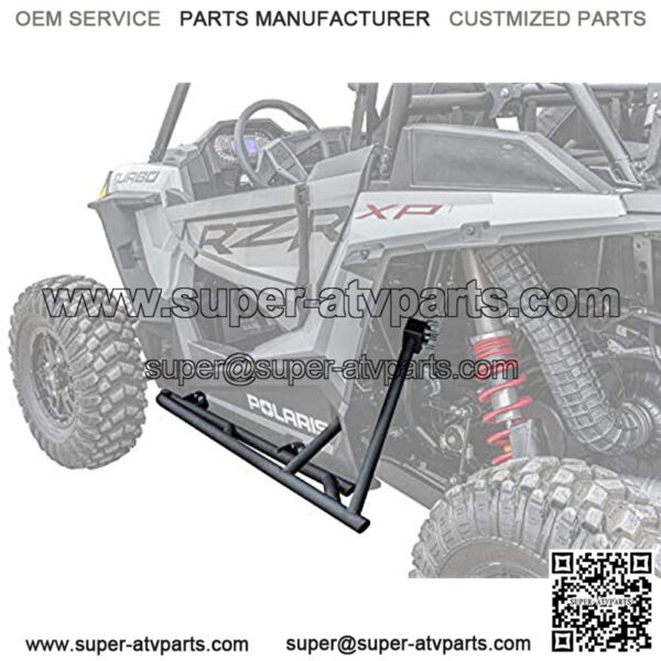 Heavy Duty Black Tree Kickers/Nerf Bars for 2014+ Polaris RZR XP 1000/2016+ Polaris RZR XP Turbo | Made of 1.5" Diameter Steel Tubing | UV Resistant Powder-Coat Finish!