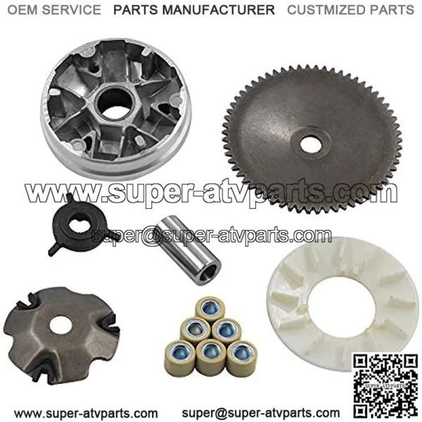 Complete Variator Kits for Gy6 50cc/80cc 139QMB/147QMD Engine, Drive Wheel Assy Performance 8.5 Gram Rollers CVT Front Clutch for Scooter Atv and Gokart(GY6 50/80)