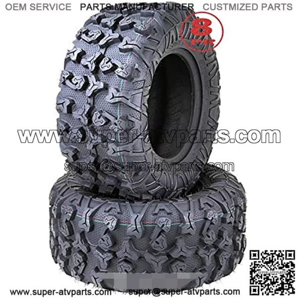 Set 2 Premium ATV Tires 25x11-12 25x11x12 8PR w/Side Scuff Guard ??