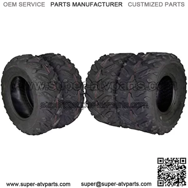 Grinder Series ATV Dual Compound Tread Honda Recon All Years (Four Pack Two Front 22x7-11 Two Rear 22x10-9) Mud Sand Snow and Rock Tires