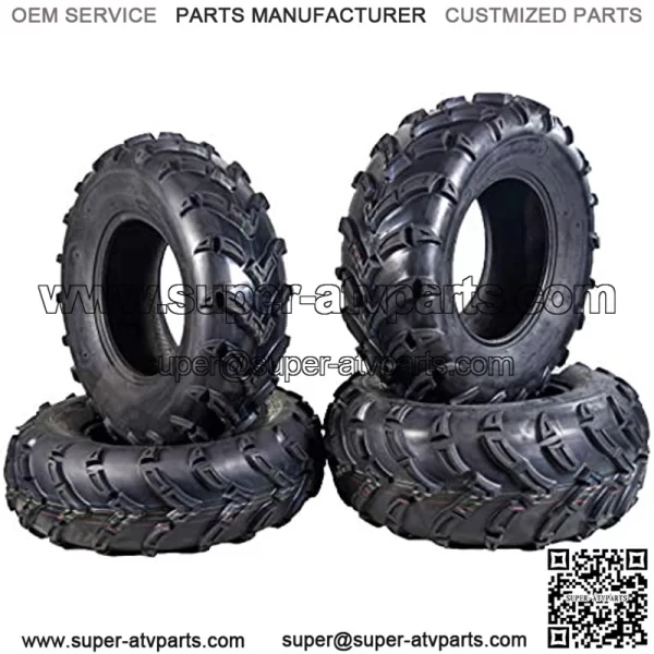 MK 4 Set ATV Tires 25x8-12 Fronts 25x10-12 Rears 6 Ply 1/2" Tread Depth