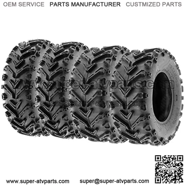 Set of 4 A041 Mud & Trail 24x8-12 Front & 24x10-12 Rear ATV UTV off road Tires, 6 PR, Tubeless