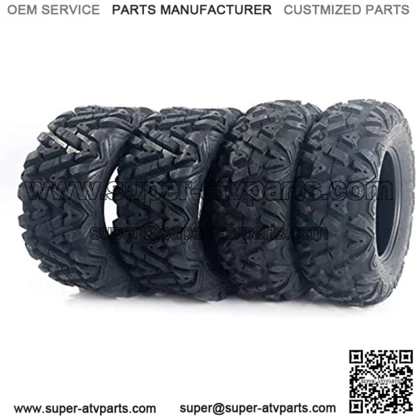 Set of 4 All Terrain ATV UTV Tires 25" 25x8-12 Front & 25x10-12 Rear 6PR Deep Mud Tubeless