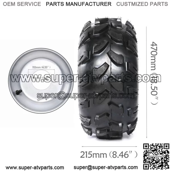 GOLF CART 8" Tire RIM WHEELS 18x9.5-8 KNOBBY TIRES (SET OF 2) 18x9.5x8 - Image 3