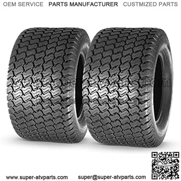 24x12.00-12 Turf Lawn Mower Golf Cart Tractor Tires 4Ply P332 Tubeless, Set of 2