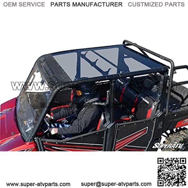 Dark Tinted Roof for Full Size Polaris Ranger XP 1000 Crew / 1000 Crew / 1000 Diesel Crew (see fitment) | 1/4" Polycarbonate 250X Stronger Than Glass | Great for Year-Round Use