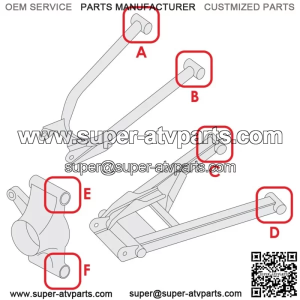 Rear Lower Outer Control Arm Bushing Kit For Polaris ACE 570 2016-2019 - Image 2