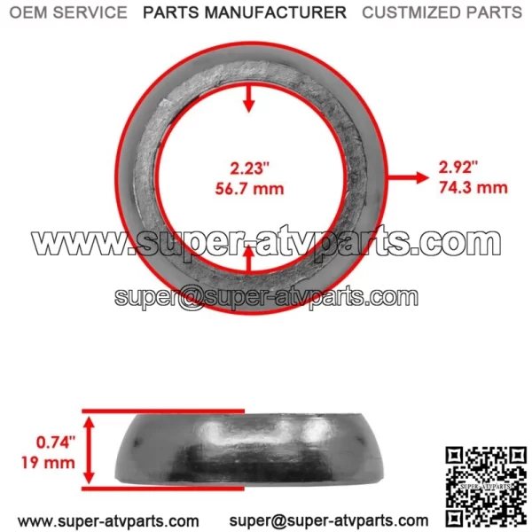 Exhaust Muffler Gasket For Can-Am CanAm Maverick X3 RR 4x4 2020-2023 - Image 2