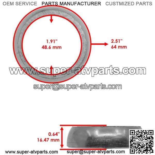 Exhaust Muffler Gasket For Can-Am Maverick Max 1000R 4x4 XRS DPS 2014-2017 - Image 2
