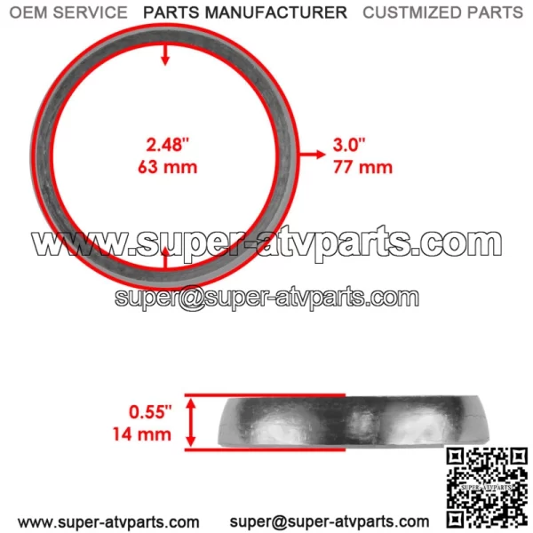 Exhaust Pipe Seal Socket Gasket for Polaris 650 Matryx / 650 Indy 2021 2022 2023 - Image 2