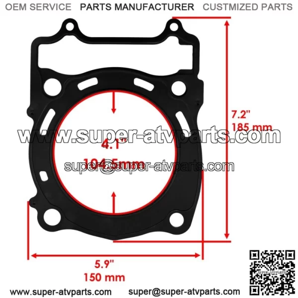 Cylinder Head Gasket for Yamaha Kodiak 700 YFM700 4x4 2017-2018/ 2MB-E1181-00-00 - Image 2