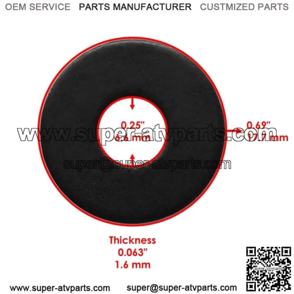 4x Flat Washer Polaris Ranger 570 Crew 2014-15/ RZR 570 2014-17 / RZR S 570 2014 - Image 2