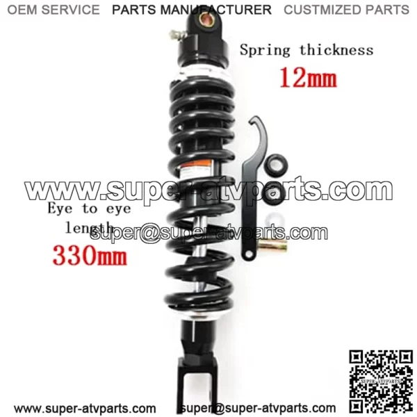 330mm 13 inch 12mm Spring Universal Motorbike Air Shock Absorber Rear Suspension ATV Quad Scooter Dirt Bike Fork U Type Head