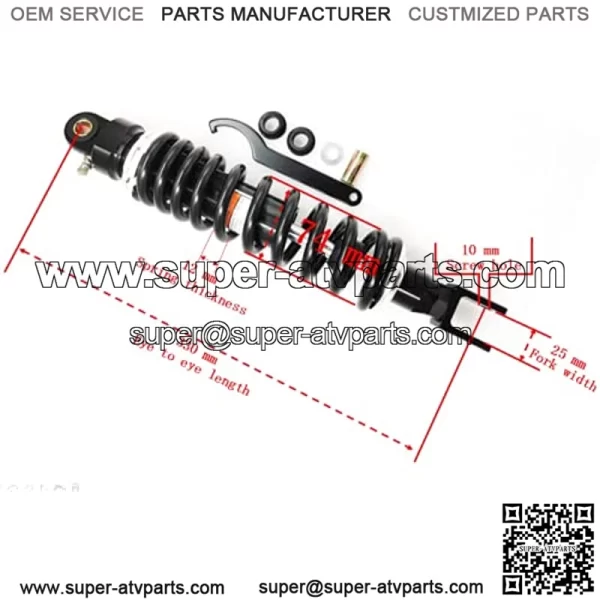 330mm 13 inch 12mm Spring Universal Motorbike Air Shock Absorber Rear Suspension ATV Quad Scooter Dirt Bike Fork U Type Head - Image 2