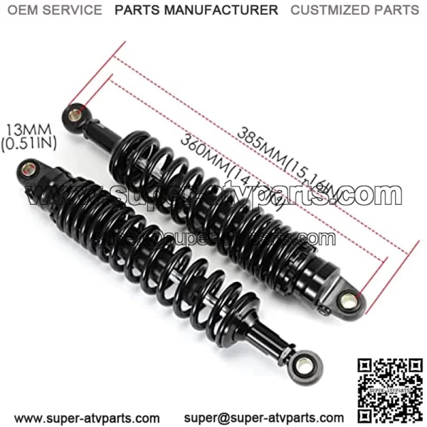 360mm 14.17 inch 8mm Spring Universal Motorbike Air Shock Absorber Rear Suspension ATV Quad Scooter Dirt Bike For YZF-R1 YZF-R6 YZF-125 XC EXC XCF - Image 2
