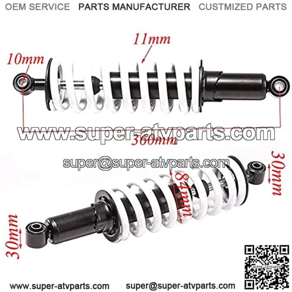 360mm 14 3/16" Rear Back Shock Absorbers Suspension for ATV Quad Buggy Go Kart - Image 2