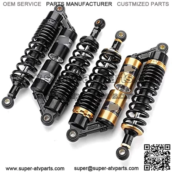 Pair Universal 280/320/340360/380mm Motorcycle Air Shock Absorbers Rear Suspension for ATV Scooter Dirt Pit Street Bike Motorcycle Rear Damping Motorcycle Suspension (Color : 320mm Gold)