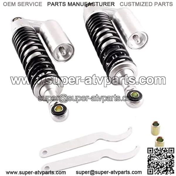 Pair 320mm Universal Motorcycle Rear Air Shock Absorbers for ATV Go Kart Quad Dirt Sport Bikes (black&bright)