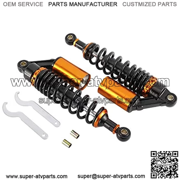 Pair 320mm Universal Motorcycle Rear Air Shock Absorbers for ATV Go Kart Quad Dirt Sport Bikes (black&gold)