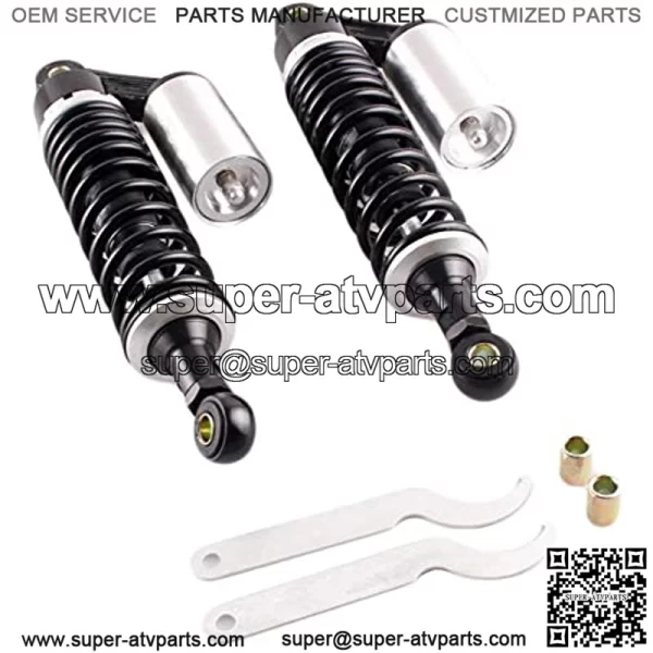 Pair 320mm Universal Motorcycle Rear Air Shock Absorbers for ATV Go Kart Quad Dirt Sport Bikes (black&silver)