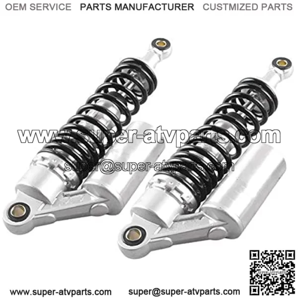 320mm A Pair Motorcycle Air Shock Absorbers Universal Fit For Suzuki Yamaha Kawasaki ATV Go Kart Quad Dirt Sport Bikes (Silver Black) - Image 2