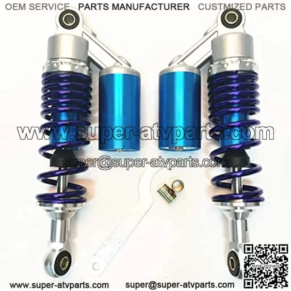 340mm Motorcycle Air Shock Absorbers Universal Fit for Honda Suzuki Yamaha Kawasaki ATV Go Kart Quad Dirt Sport Bike Blue