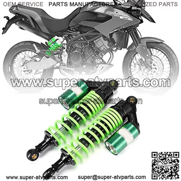 340mm 13.38 inch 7mm Spring Universal Motorcycle Air Shock Absorber Rear Suspension ATV Quad Scooter Dirt Bike For 50cc 75cc 90cc 125cc 150cc 250cc 300cc Green - Image 3