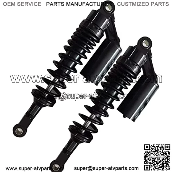 Pair 340mm Universal Motorcycle Air Shock Absorbers Fit For ATV Go Kart Quad Dirt Sport Bikes Black (Black)
