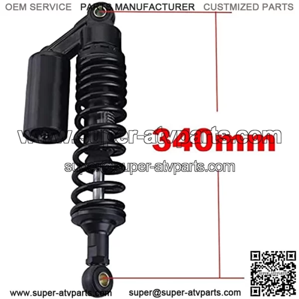 Pair 340mm Universal Motorcycle Air Shock Absorbers Fit For ATV Go Kart Quad Dirt Sport Bikes Black (Black) - Image 3