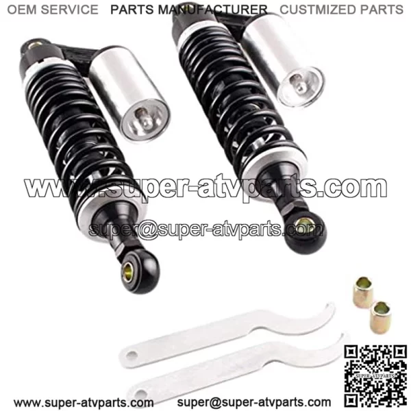 Pair 320mm Universal Motorcycle Rear Air Shock Absorbers for ATV Go Kart Quad Dirt Sport Bikes ( black&silver)