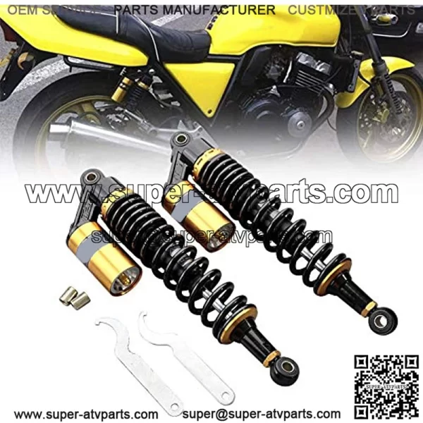 Pair 400mm Motorcycle ATV Shock Absorber Universal For Honda Suzuki Yamaha ATV Kart Quad Off-Road Sports Bike Black And Gold - Image 2