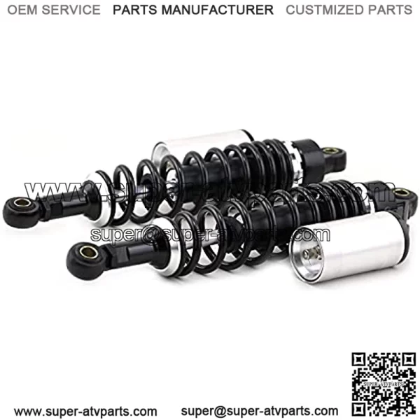 Pair 340mm Universal Motorcycle Rear Air Shock Absorbers for all ATV Go Kart Quad Dirt Sport Bikes ??black&silver)