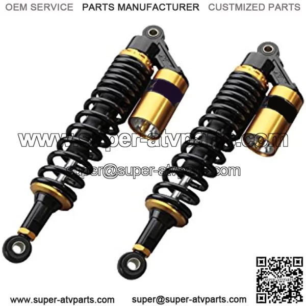 Pair 340mm Universal Motorcycle Rear Air Shock Absorbers Fit for Honda Suzuki Yamaha Kawasaki ATV Go Kart Quad Dirt Sport Bikes,Black & Gold - Image 2